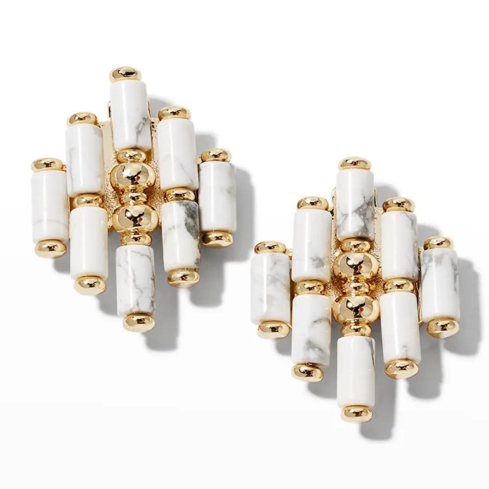 Kendra Scott Ember Statement Stud Earrings White NWT